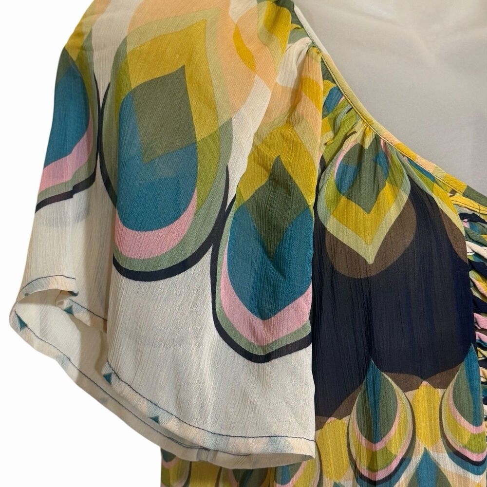 Daniel Rainn Boho Sheer Blouse M Flowing Festival Beach Hippie Top Tunic Shirt - Picture 7 of 12